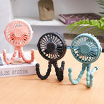 Baby Stroller Fan Rechargeable Clip on Fan 3 Speeds Desk Fan with Night Light for Stroller Car Seat Treadmill Camping