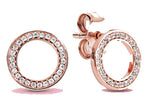 Sparkling  circle stud earrings  rose