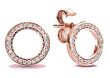 Sparkling  circle stud earrings  rose