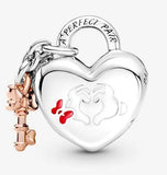 Minnie & Mickey Mouse heart shape Charm Key Pink - CH006